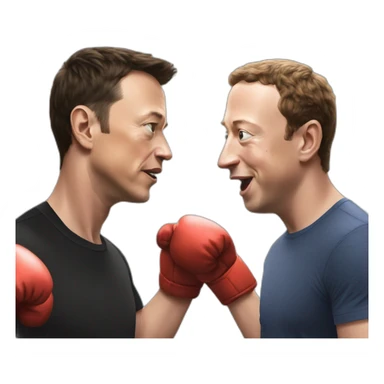 Boxing Elon musk vs Mark Zuckerberg sticker