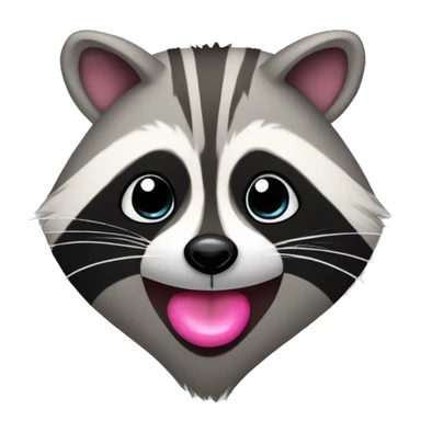 Raccoon with big pink lips and long eyelashes  sticker