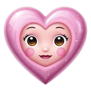 I want a baby pink heart with glitters  sticker