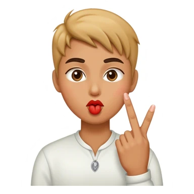 kiss face middle finger sticker