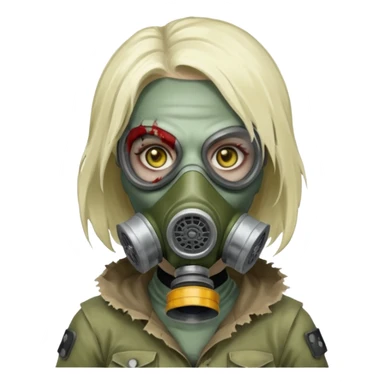 Zombie in gas masks woman sticker