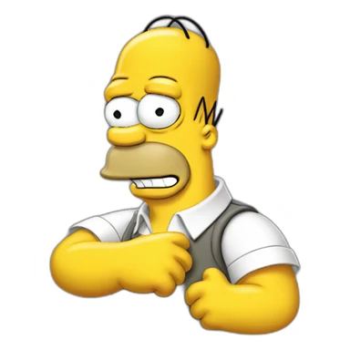 homer simpson with hair sticker