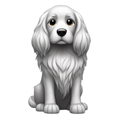 "dog-blackandwhite-longhairbody-barelegs-pointyears-hairyears sticker