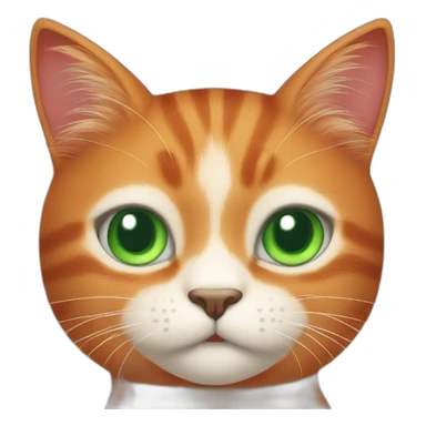 Cute red cat with green eyes and white spots on his face sticker