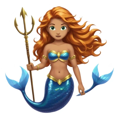 Mermaid with Trident – Warrior mermaid with weapon sticker