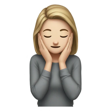  White girl ashamed of herself of hiding face in hands sticker