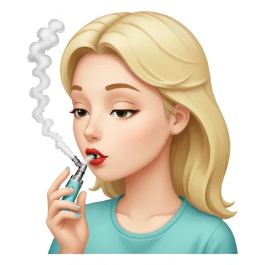 Girl kissing a vape sticker