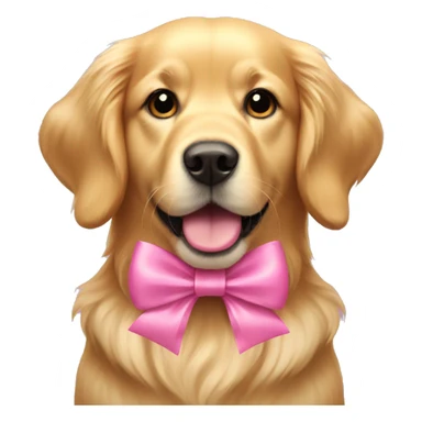 Golden retriever with pink bow sticker