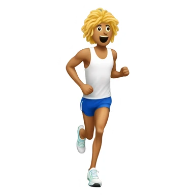 A runner going for a jog but their legs are spaghetti noodles and their shoes are meatballs sticker