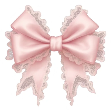 vintage rococo light pink bow with lace and frills sticker