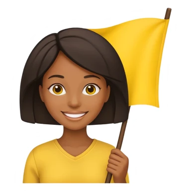 yellow  Flag holder black woman sticker