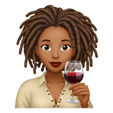 Black woman with locs drinking wine sticker