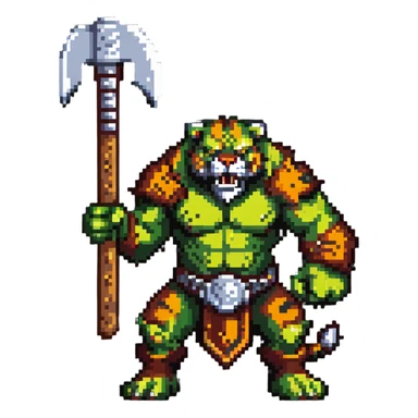 Fierce tiger orc with battle axe sticker