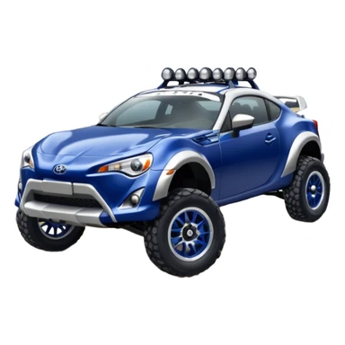 Rally Widened roof Long wheelbase widened pearly midnight snow dark blue 2nd generation 2025 Toyota 86 off-road racer chrome nerf bars,side mounted under door sill climbing rock sliders, and silver satin wheels  sticker
