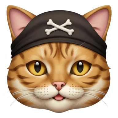 pirate cat with one closed eye with eye mask sticker