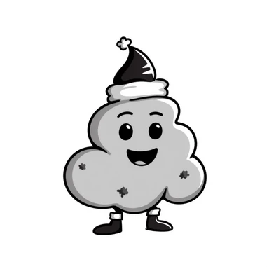 hand-drawn doodle style poop monster with fun details sticker