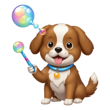 dog blowing bubbles sticker