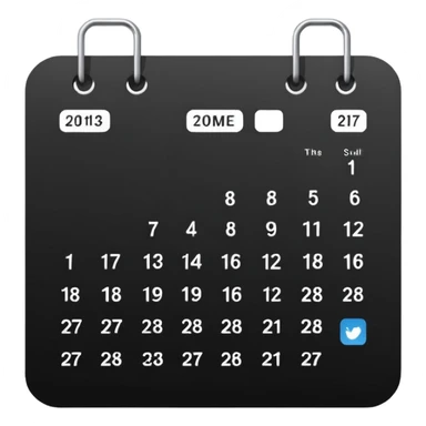 black calendar without numbers sticker