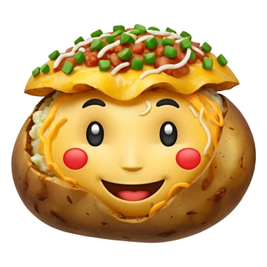 Happy loaded baked potato smiling sticker