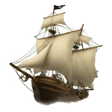  A ragged Sail pirate sloop on a big wave sticker