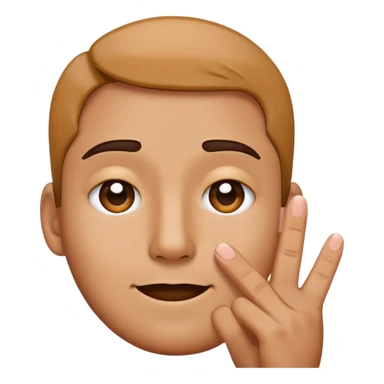 A Sigma Face ￼ emoji with show fingers on the cheek sticker