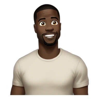 small eyes actor kevin hart cartoon wearing tee sticker