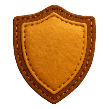 <StylePrompt>
  <Name>Felt Appliqué Plush Style</Name>
  <Description>A soft, handcrafted look inspired by plush felt fabric with visible stitching and a padded 3D texture, rendered on a solid black background.</Description>
  <VisualProperties>
    <Material>Felt</Material>
    <Texture>Soft, fuzzy, with slight fiber detail</Texture>
    <Stitching>
      <Type>Thick thread</Type>
      <Color>Orange or slightly darker tone than fabric</Color>
      <Pattern>Uniform running stitch along outer edge</Pattern>
    </Stitching>
    <Padding>High, plush-like 3D depth</Padding>
    <Edges>Rounded corners</Edges>
    <ColorPalette>
      <Primary>Warm yellow/orange tones</Primary>
      <Accent>Brown or dark orange for facial features and outline</Accent>
      <Background>Black</Background>
    </ColorPalette>
  </VisualProperties>
  <Rendering>
    <Lighting>Soft, even studio lighting</Lighting>
    <Shadows>Subtle drop shadows for depth</Shadows>
    <Perspective>Flat front-facing, symmetrical if applicable</Perspective>
  </Rendering>
  <Applicability>
    <SubjectType>Any object, animal, or letterform</SubjectType>
    <OutputFormat>Icon, emoji, patch-style graphic</OutputFormat>
  </Applicability>
</StylePrompt>

{subject} = shield sticker