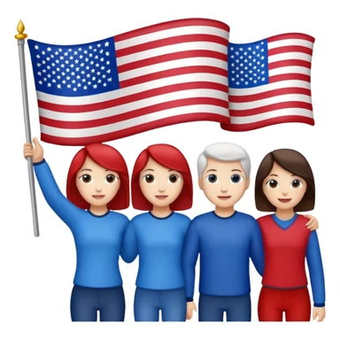 american flag hold in hands by people sticker