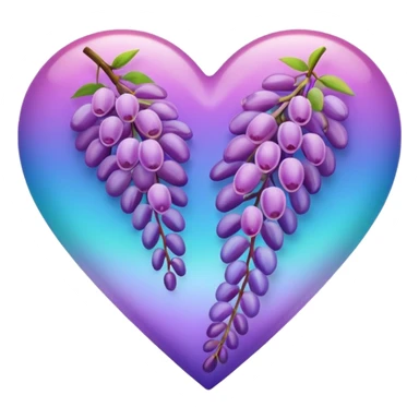 Wisteria and Malibu multicolor emoji heart sticker