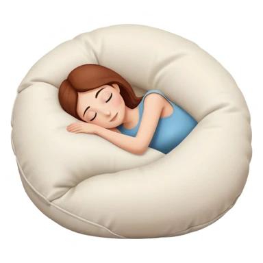 Woman hugging a giant pillow in total relaxation mode sticker