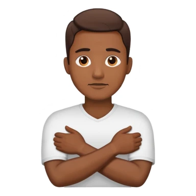 man holding his neck arms crossed  sticker