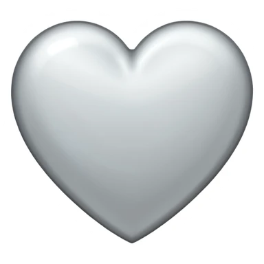 heart with a metallic white finish sticker