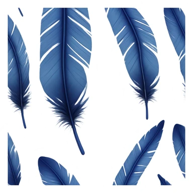 Realistic navi blue feather sticker