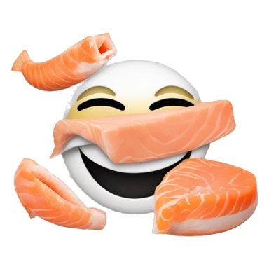 Smileys heureux avec un saumon  sticker