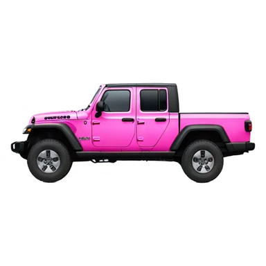 Realistic hot pink to pastel pink ombre Jeep Gladiator truck. sticker