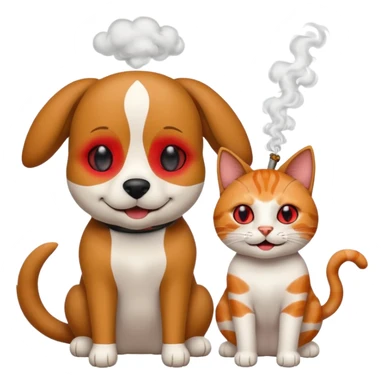 Dog and cat smoking weed sticker