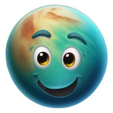 planet Venus with a cartoon face with tongue sticker