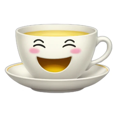 Really laughing crying teacup sticker