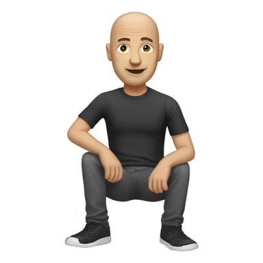 Bald man with fake leg sticker