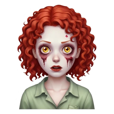 zombie feminina com o cabelo ruivo cacheado sticker