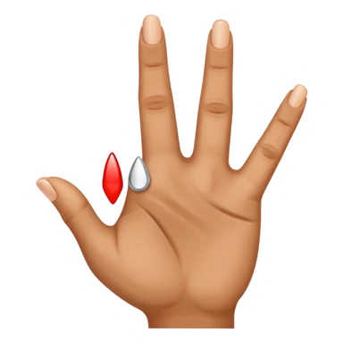 Hand pn which 3rd and ring finger pointing outward and 2nd and 5th and thumb finger pointing upward sticker