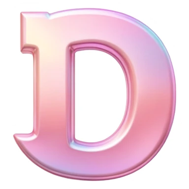 Iridescent pastel pink Font setting icon with letter G sticker