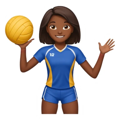 una chica morena jugando voleibol sticker