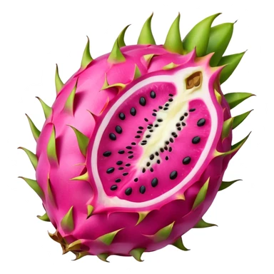 Dragon fruit emoji not spiny outside of dragonfruit no seeds sticker