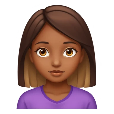 Une fille marron yeux marrons claire avec un beau placage sticker