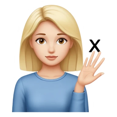 a woman who draws an X with her hand sticker