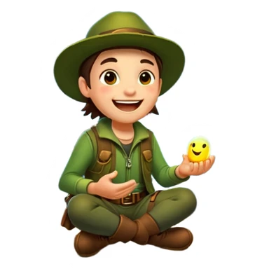 forest rogue laughing while fireflies scatter sticker