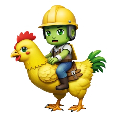 Chicken jockey from Minecraft movie emoji sticker