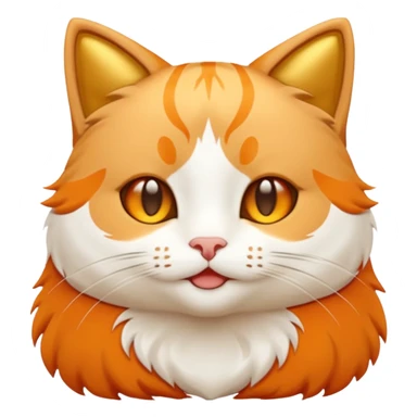 cute grateful cat emoji surrounded by golden screenshots, white background sticker