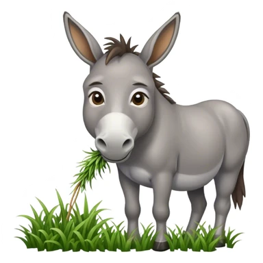 donkey chews grass sticker
